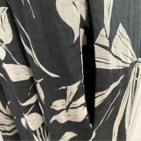 BANANA REPUBLIC FINO RAMIE BLK/WHT PRINT MAXI DRESS SZ-S - Picture 4 of 11